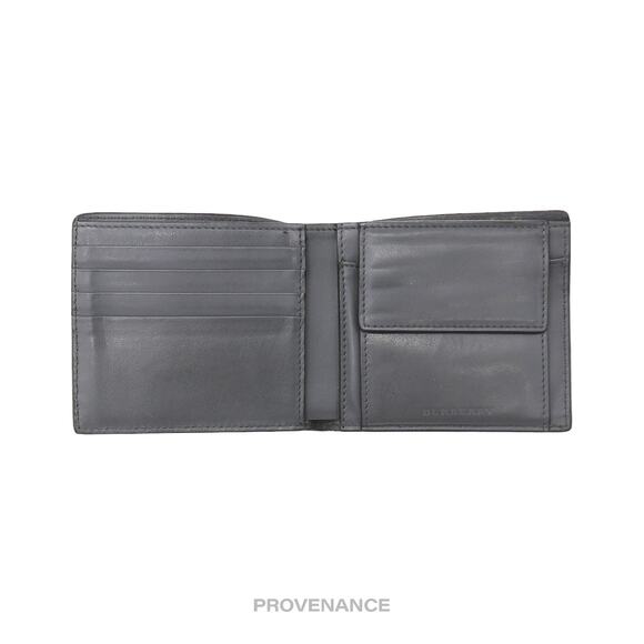 🔴 Burberry Bifold Wallet - Micro Nova Check Grey Leather - Picture 6 of 9